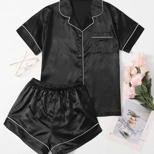 Satin Black Pajama Set